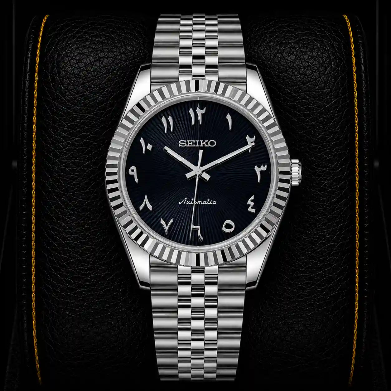 SKL Black Textured Arabic Dial