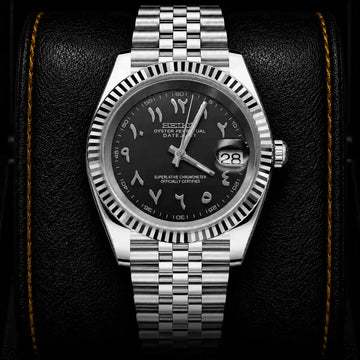 SKL Black Steel Arabic Dial
