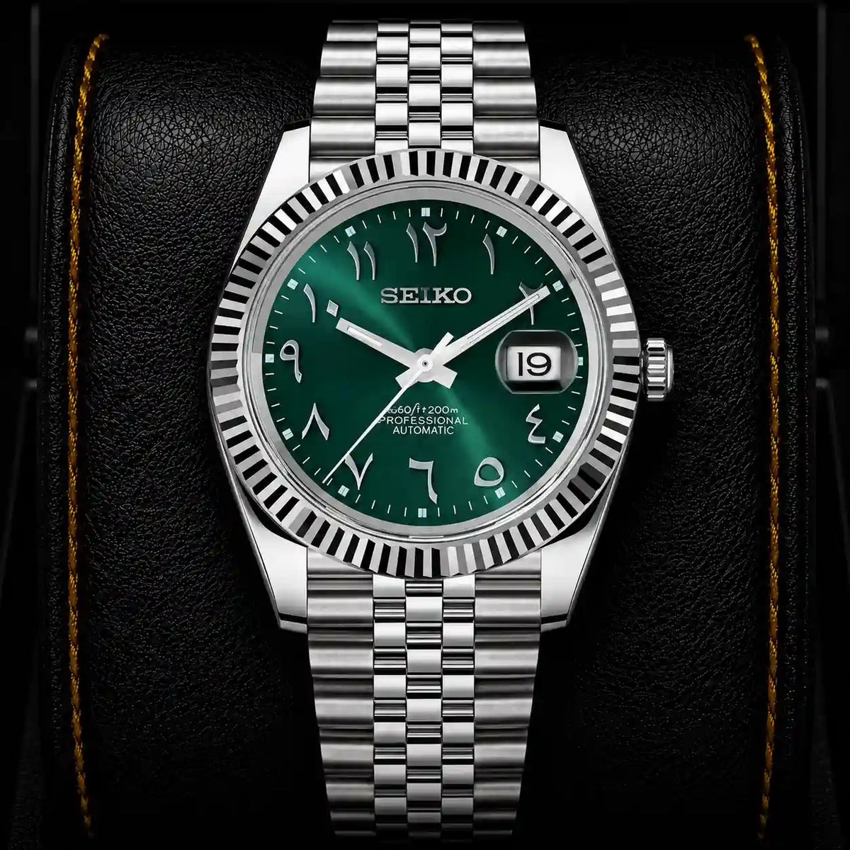 SKL Crystal Green Arabic Dial