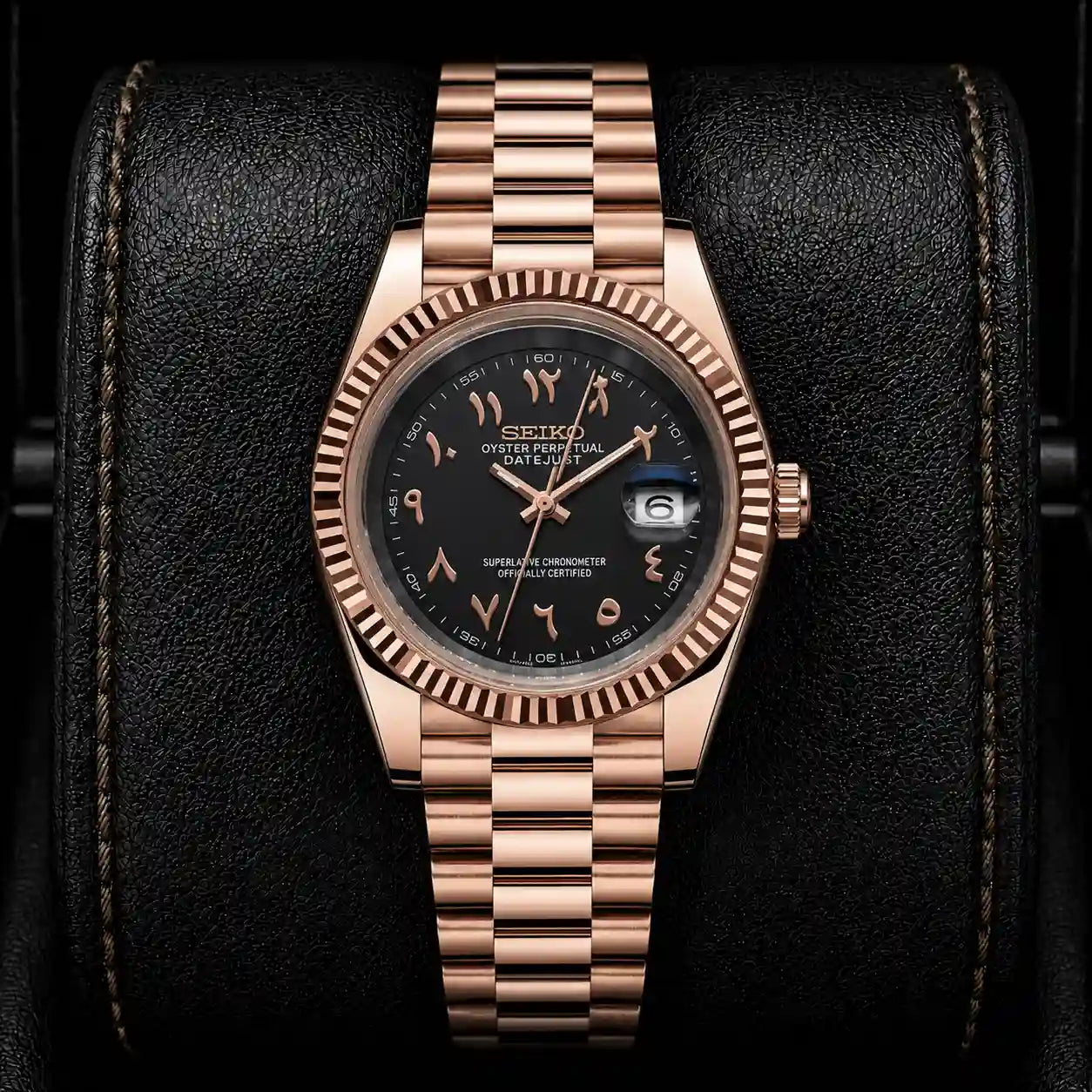 SKL Gold Black Arabic Dial