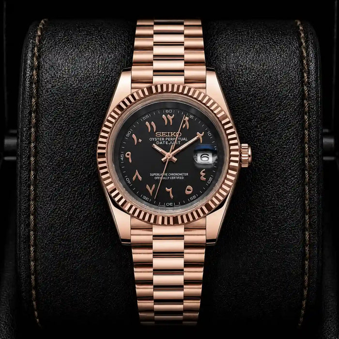 SKL Gold Black Arabic Dial