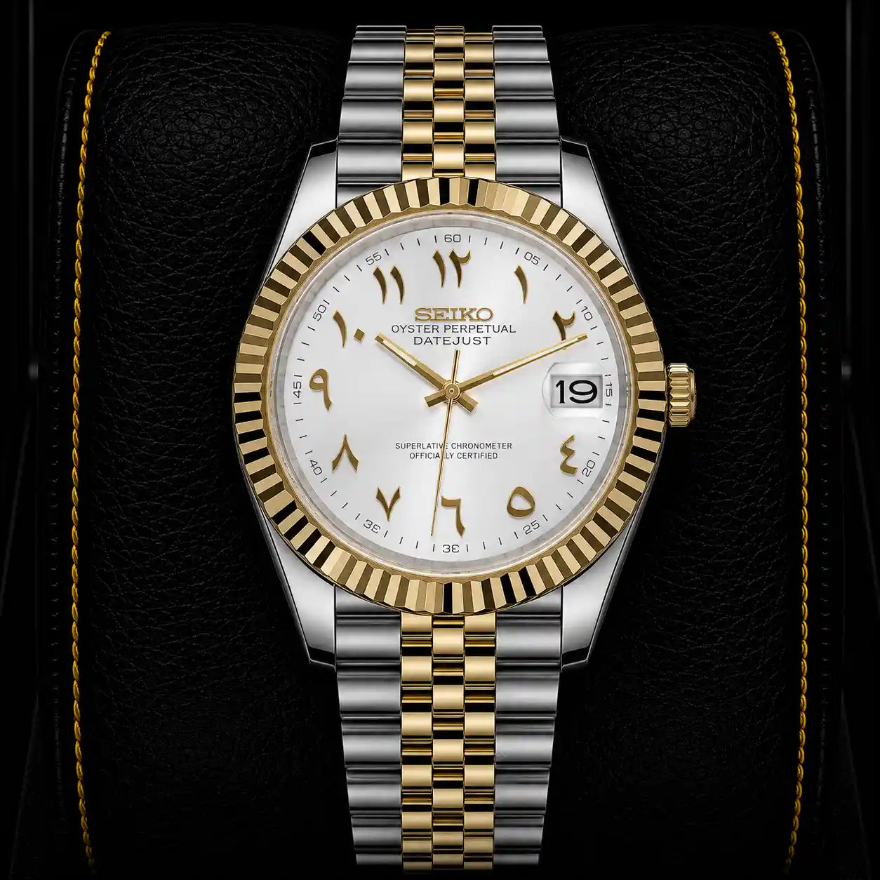 SKL TwoTone White Arabic Dial