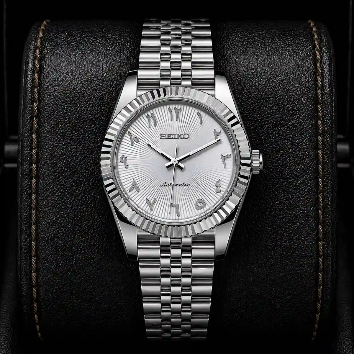 SKL White Textured Arabic Dial