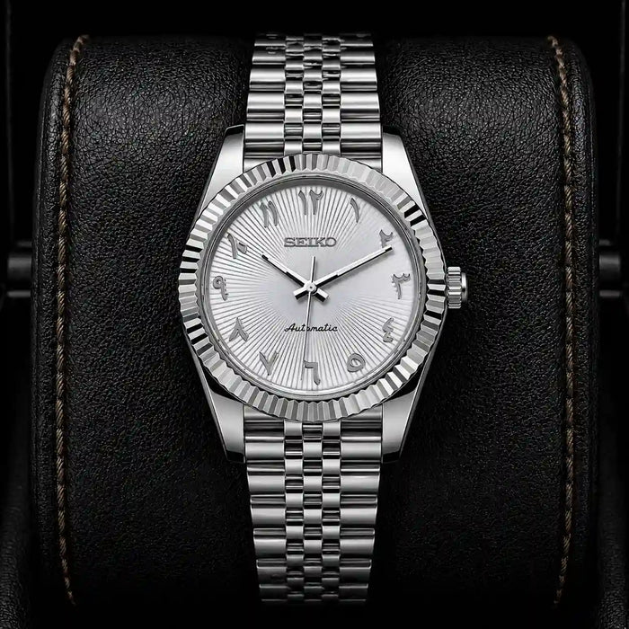 SKL White Textured Arabic Dial