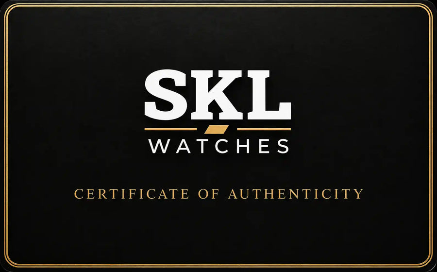 Livrée avec sa carte d'authenticité SKL Watches