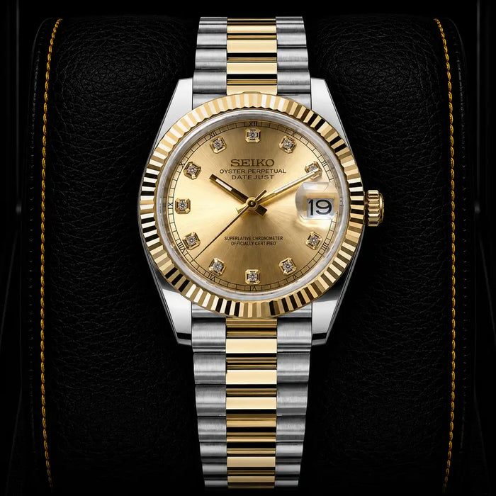 SKL Fluted Two-Tone Gem Gold